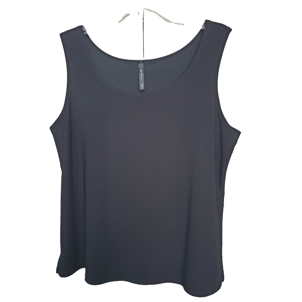 IC by Connie K Black Stretch Knit Sleeveless Tank Top Size Large
